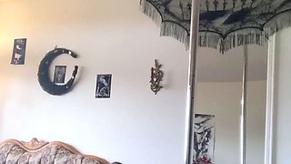 Busty babe playing with her big boobs