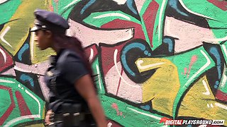 Ebony Jasmine Webb lesbian porn video