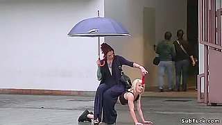 Petite Spanish Slave Disgraced In The Rain