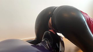 Touchedfetish - Latex and Rubber pussy licking - Fetish Couple Face Sitting