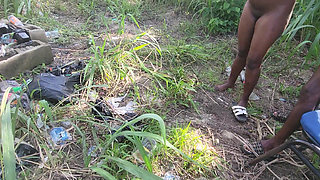 Two Lovers Traveling by Road Decided to Fuck in the Bush When There Bus Has Issued