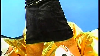 German granny wanks and pees for you