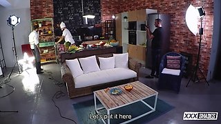 Francys Belle's Wild Kitchen Threesome Ignites Wild Heat