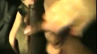 She swallows a big load from a huge black cock