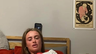 Watch this horny emo student lose control as she fingers herself harder