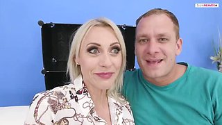 Blonde Bitch Fucks Hard While Friend Watches - Big Tits Creampie Deep Throat