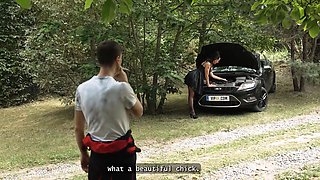 Mature4k. mature prostitute Texas Patti is fucking on top of her car in front of her hubby