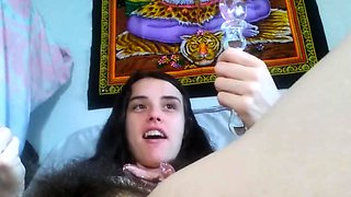 FIRST TIME DOUBLE PENETRATION WITH A GLASS DILDO!