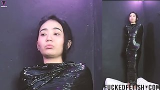 HD Amateur Brunette Babe Mummification Bondage - Breath Play & Latex Mask Fetish