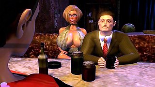 Two 3d cartoon cuties are ready for their bath