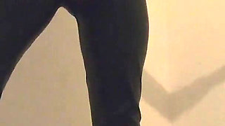 Smoking Leather Dance. Ripped Jumpsuit Pussy Tease, Toilet Pee and Dirty Masturbation