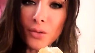 Brunette Stunner Rilynn Rae Jerks off a Hard Cock with a Toy