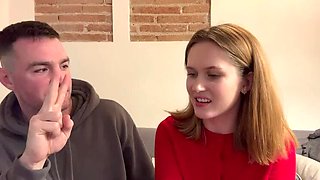 Shy College Girl Una Fairy Behind The Scenes BTS with Perfect Tits and Big Cumshot