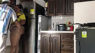 Colombian Babe Gets Fucked Hard in the Kitchen by an Argentine Beef