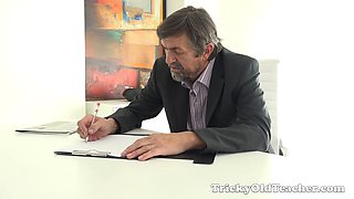 Cunning misa tempts her tricky senior schoolteacher for better grades in university