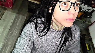 Step Cousin Surprise in the Commercial Center Bathroom - Real Amateur Teen Slut