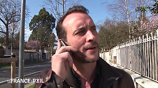 Slutty Blonde Sucks Cock in Public Park