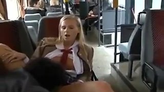 Euro Schoolgirl creampied in Bus ctoan