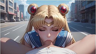 Usagi Tsukino Hard Anal Sex On Public With Sailor Moon, Car Toon And Kazumi Nanase