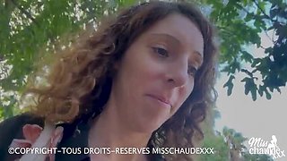 French Amateur Misschaudexxx Outdoor Masturbation with Big Natural Tits and Dildo Orgasm