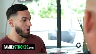 oh, you little tease, you know you enjoy it when i smoke that big rod of yours right in front of your stepfather