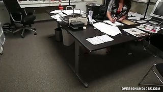 Mature Latina Hanjob At The Office
