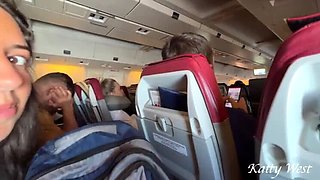 Extreme Public Blowjob Aboard the Plane with Katty West