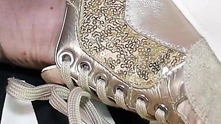 Elegant Sneaker Tease - Nylon Shoeplay & Dangling