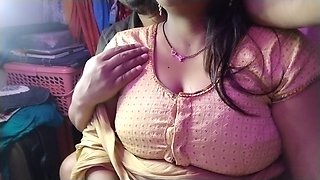 Hot desi sexy big boobs wife and village boyfriend romance in the secret room.