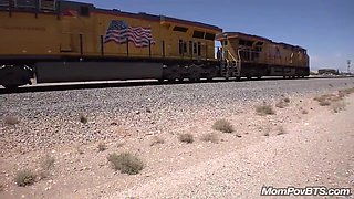 Doggystyled Fuck On Train Tracks With Big Boobed Milf Who Like To Suck Cocks