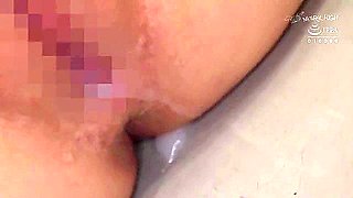 A girl in uniform is held down by men, her shaved pussy is penetrated, and cum is sprayed on her face one after another.