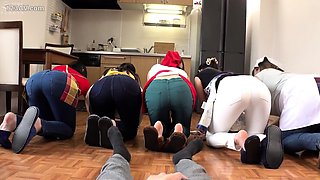 Group sex hardcore double blowjob swallowing cum