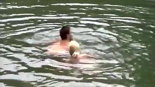 Trio in nature for a beautiful blonde.