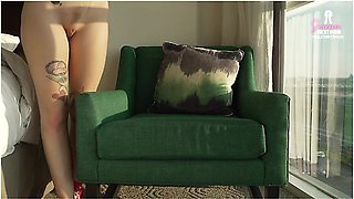 Sammm Next Door In Blonde Slut Gets Railed Wearing Red Converse Shoes