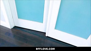 Ebony stepsister Demi Sutra & her bffs Megan Winters & Bambi Black fucked by stepbrother during video