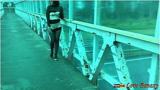 Risky Public Naked Walk & Masturbation Over Busy Road - First Experience