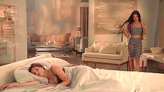 Hot brunette threesome with Kylie Rocket and Leah Gotti, showcasing passion.