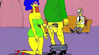 Neighbor Fucks Horny Housewife While Hubby Watches Porn on Couch