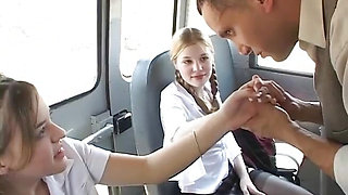 Threesome in the bus
