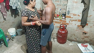 left naked in the kitchen room