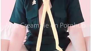 Thai beauty takes her pleasure in a creamy finish