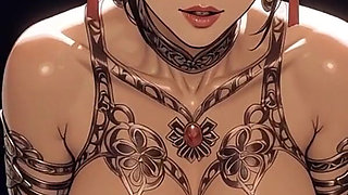 Chun Li Topless with Jewelry Sexy Pose (ai Animation)