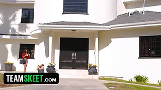 Horny boss ambles in on his bored nanny rubbing her vagina