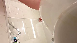 Blonde Babe Showers on cam (fake) Pt 1.