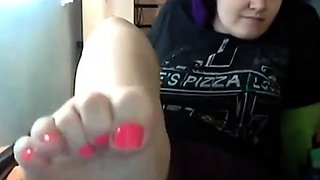 Emo Goth Girl's Foot Fetish Webcam Show