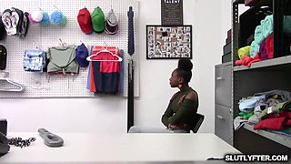 Anne Amari gets caught stealing items and gets disciplined by the pervy lp officer