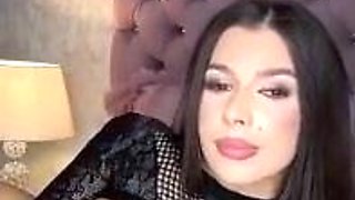 Brunette seductress working her big boobs and hot ass