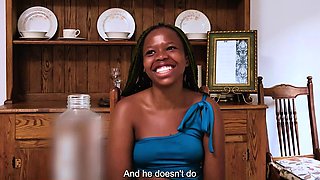 Petite Ebony Teen Tight Pussy Stretched