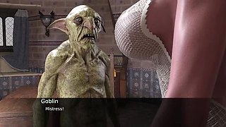 Sexy Redhead Mistress Dominated by Goblin Slave - Big Tits Handjob & Cumshot