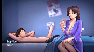 Summertime Saga - Stepmom Seduced Stepson to Fuck her - Animated Porn